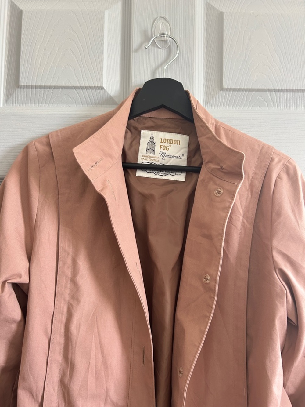 London Fog Petite Dusty Rose Button-Front Coat - Picture 2 of 5